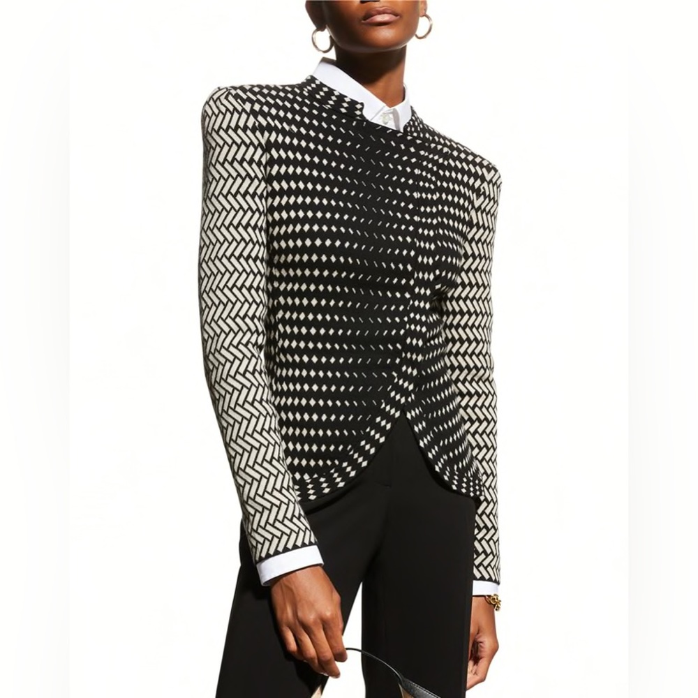 Emporio Armani Knit Sweater Jacket with Asymmetrical Overlap (Size 44 IT / 8 US)